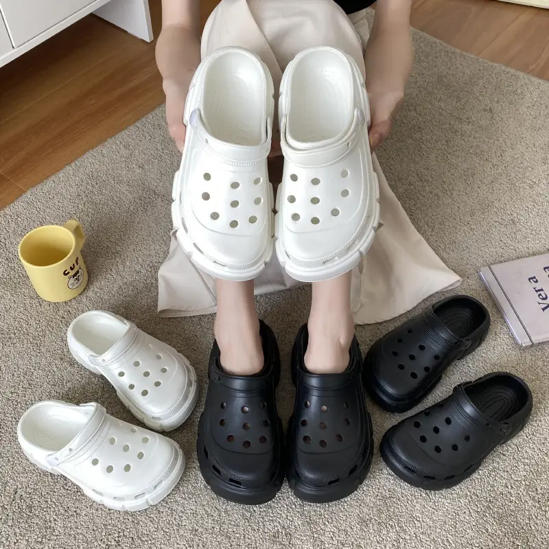 Cross-border new thick-soled 6cm parent-child hole shoes waterproof toe sandals summer outdoor beach hole shoes garden shoes - Image 5