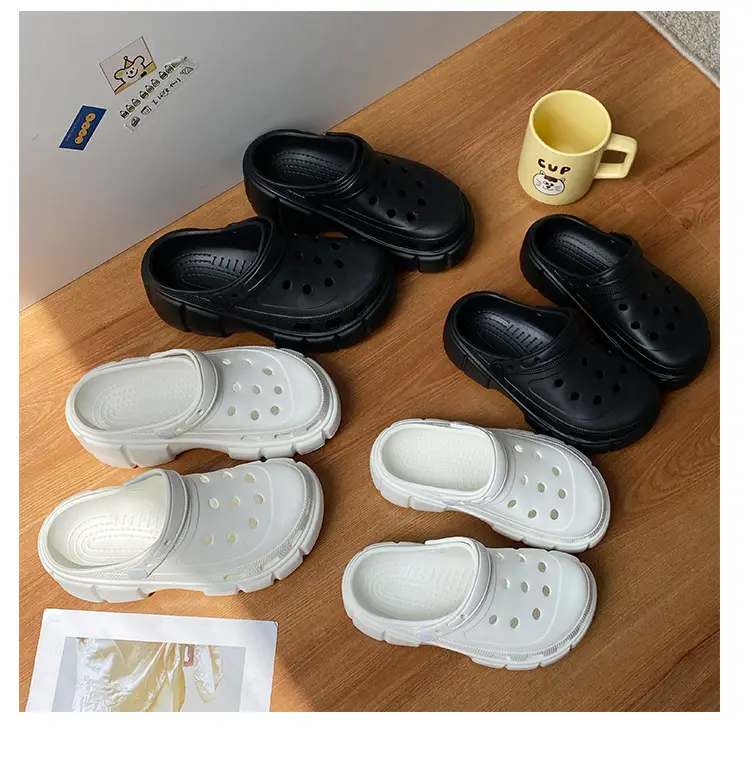 Cross-border new thick-soled 6cm parent-child hole shoes waterproof toe sandals summer outdoor beach hole shoes garden shoes — feature 10