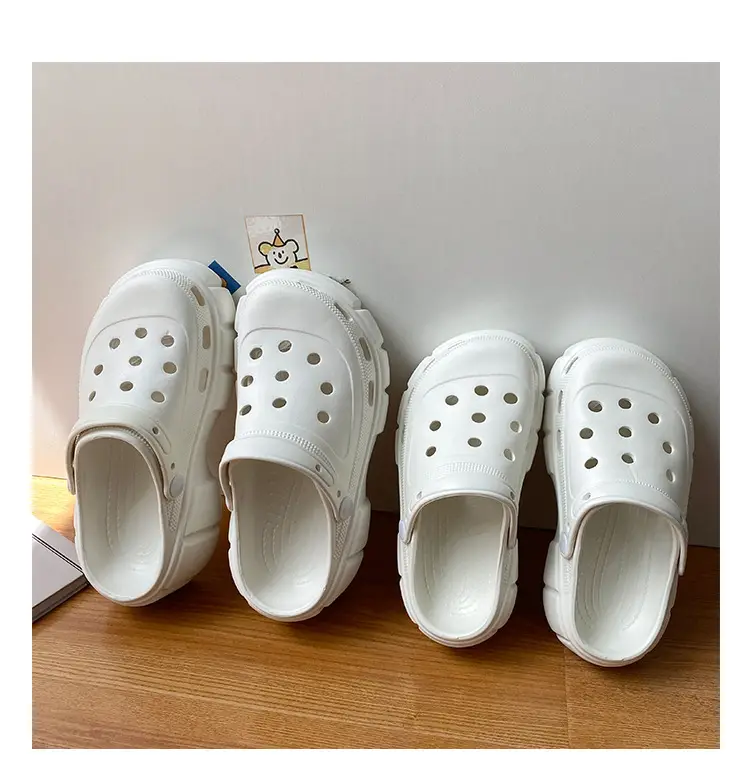 Cross-border new thick-soled 6cm parent-child hole shoes waterproof toe sandals summer outdoor beach hole shoes garden shoes — feature 11