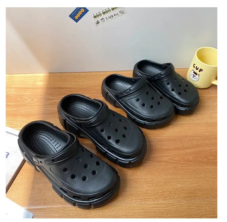 Cross-border new thick-soled 6cm parent-child hole shoes waterproof toe sandals summer outdoor beach hole shoes garden shoes — feature 16