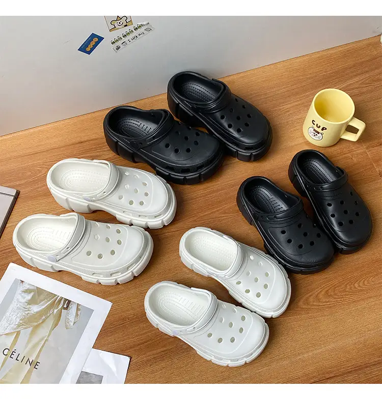 Cross-border new thick-soled 6cm parent-child hole shoes waterproof toe sandals summer outdoor beach hole shoes garden shoes — feature 2