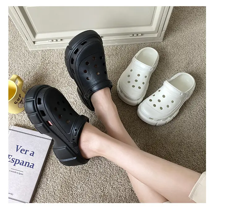 Cross-border new thick-soled 6cm parent-child hole shoes waterproof toe sandals summer outdoor beach hole shoes garden shoes — feature 27