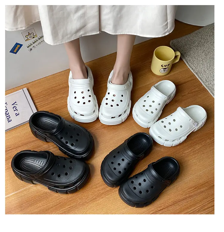 Cross-border new thick-soled 6cm parent-child hole shoes waterproof toe sandals summer outdoor beach hole shoes garden shoes — feature 30