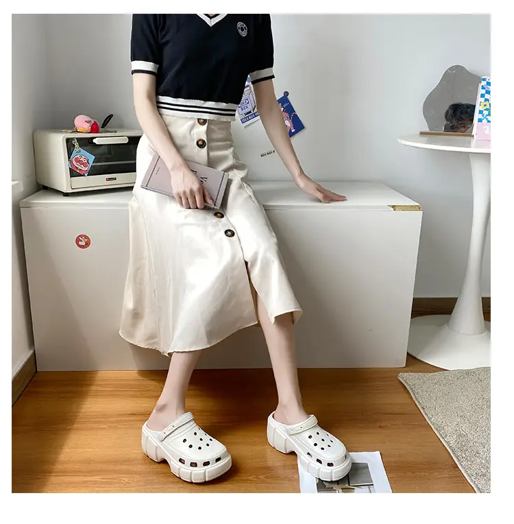Cross-border new thick-soled 6cm parent-child hole shoes waterproof toe sandals summer outdoor beach hole shoes garden shoes — feature 34
