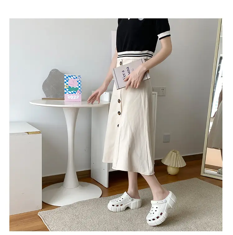 Cross-border new thick-soled 6cm parent-child hole shoes waterproof toe sandals summer outdoor beach hole shoes garden shoes — feature 35