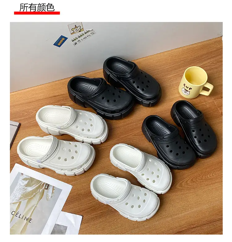 Cross-border new thick-soled 6cm parent-child hole shoes waterproof toe sandals summer outdoor beach hole shoes garden shoes — feature 9