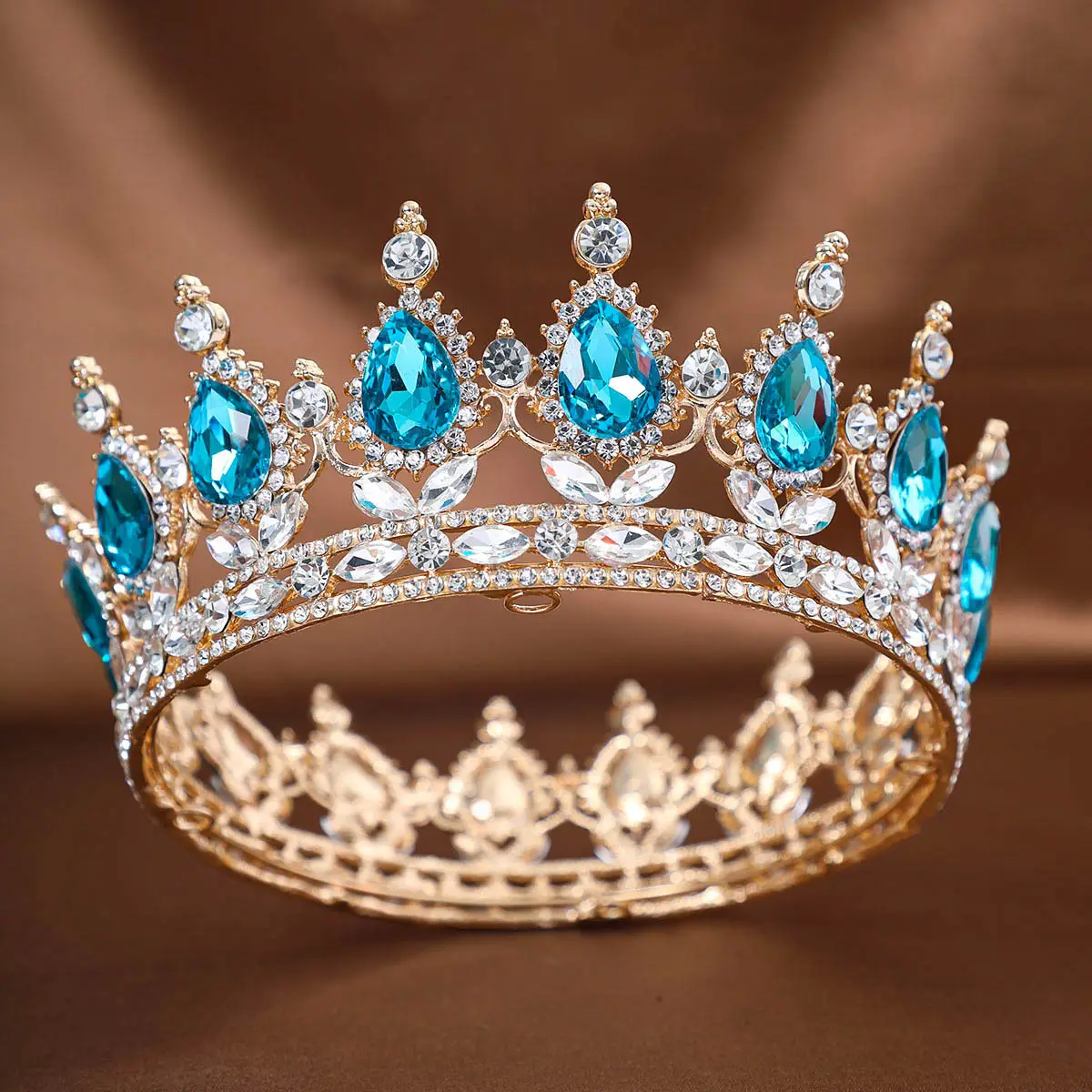 Red Rhinestone Full Circle Crown Hair Accessory - Image 20