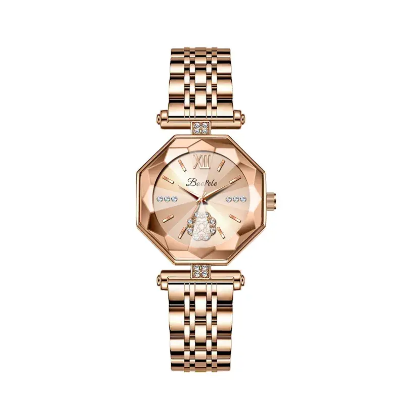 Baopele Women's Rose Gold Quartz Watch with Diamond Dial - Image 2