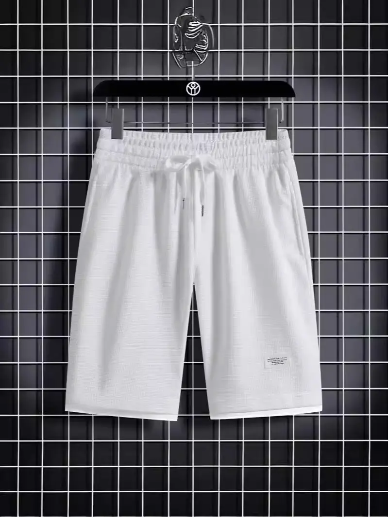 Men's Blue Waffle Shorts Loose Fit Summer - Image 11