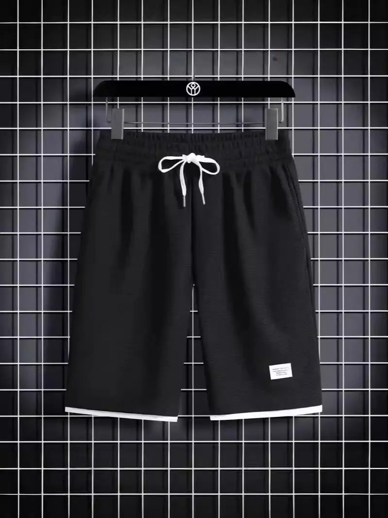 Men's Blue Waffle Shorts Loose Fit Summer - Image 12