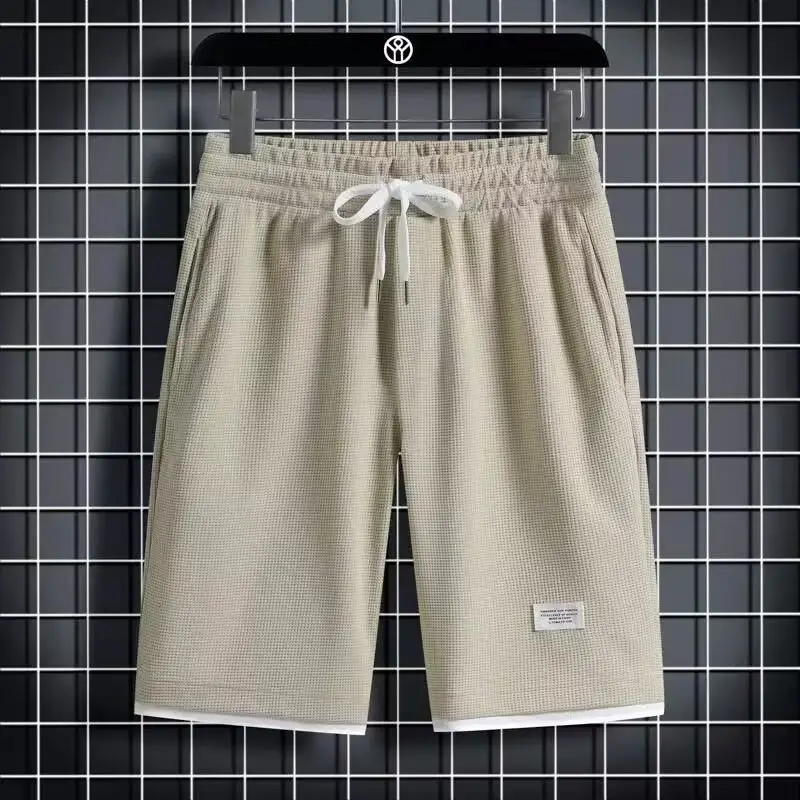 Men's Blue Waffle Shorts Loose Fit Summer - Image 4