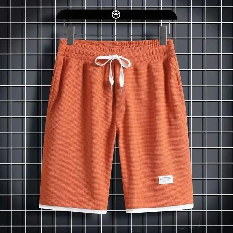 Men's Blue Waffle Shorts Loose Fit Summer - Image 7