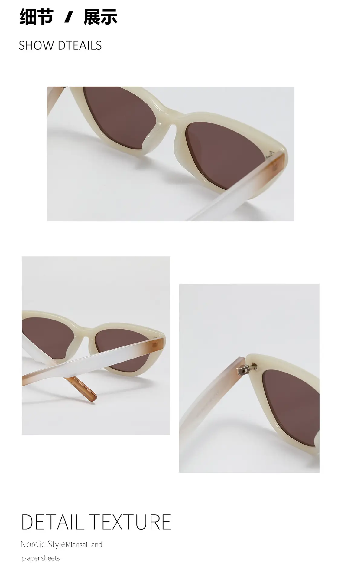 Men Square Sunglasses Pearl Color Small Frame — feature 5