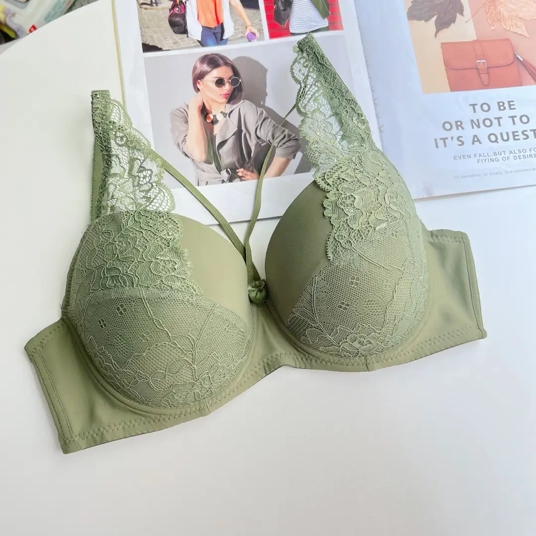French Sexy Lace Intimates Women's Thin D Big Breasts Showing Small Bra Push up Top 100kg Plus Size Fat MM Bra
