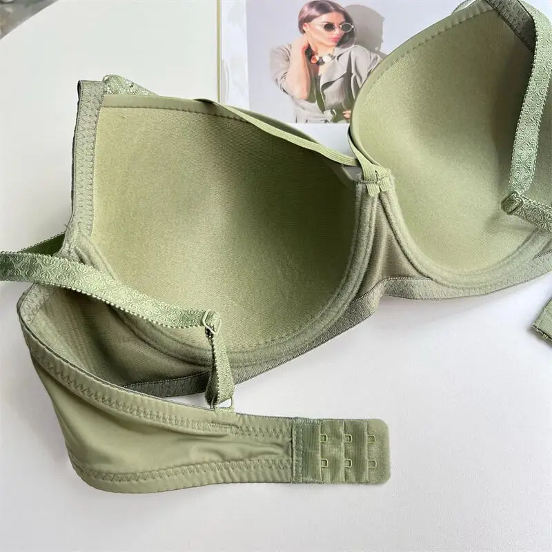 French Sexy Lace Intimates Women's Thin D Big Breasts Showing Small Bra Push up Top 100kg Plus Size Fat MM Bra — feature 4