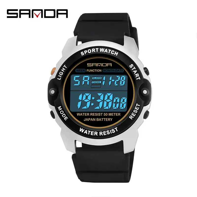 Sanda Digital Watch 10 Colors Waterproof Single Display - Image 2