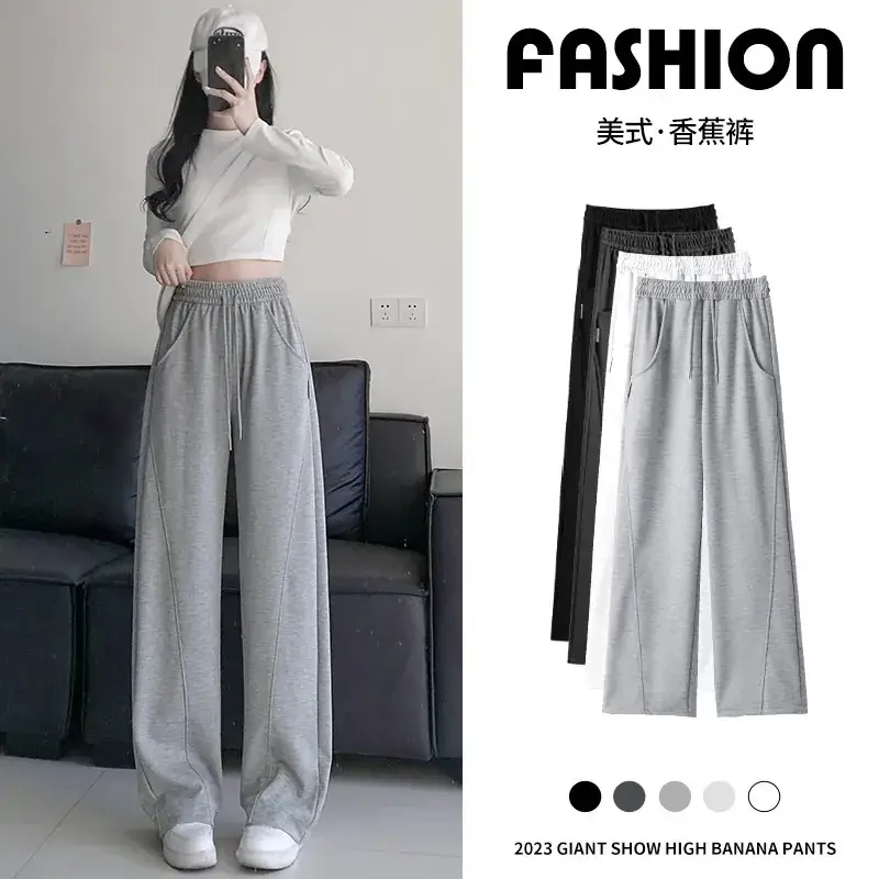 Women's Black Wide Leg Slimming Pants Spring Autumn 2025 - Image 7