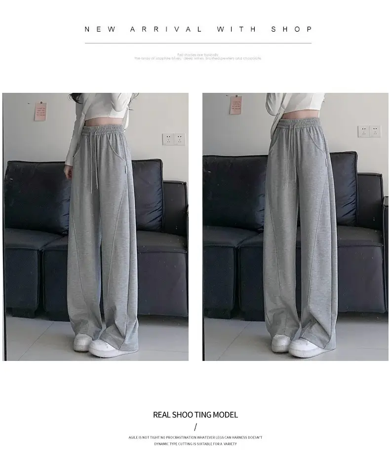 Women's Black Wide Leg Slimming Pants Spring Autumn 2025 — feature 19