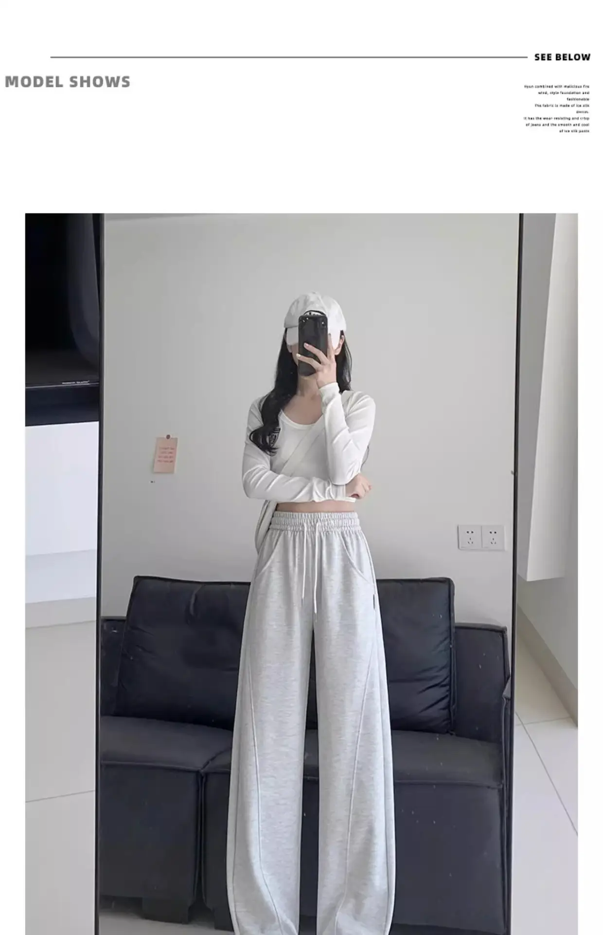 Women's Black Wide Leg Slimming Pants Spring Autumn 2025 — feature 23