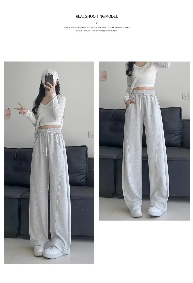 Women's Black Wide Leg Slimming Pants Spring Autumn 2025 — feature 25
