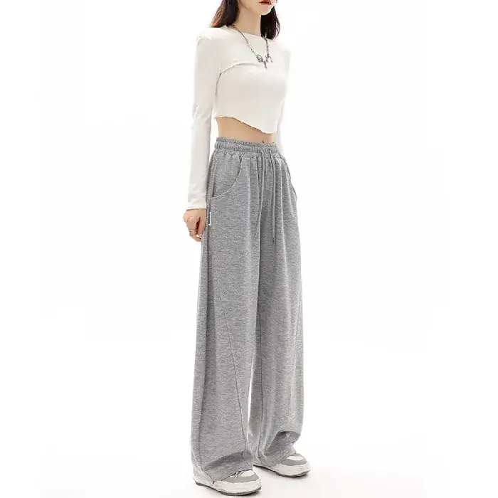 Women's Black Wide Leg Slimming Pants Spring Autumn 2025 - Image 2
