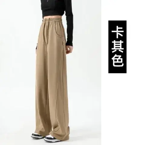 Women's Black Wide Leg Slimming Pants Spring Autumn 2025 - Image 6
