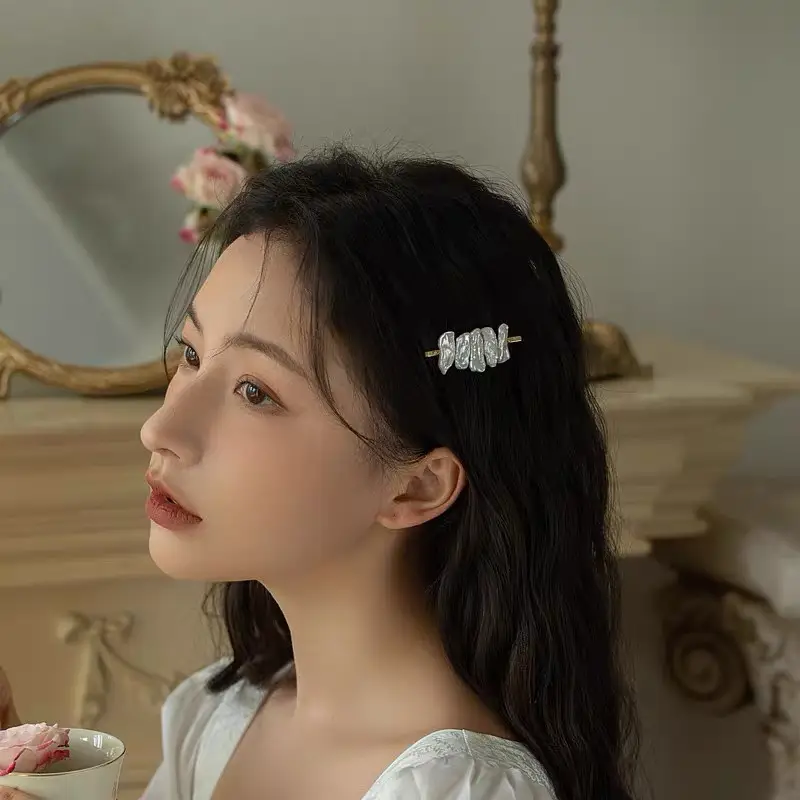 Pearl Pearl Hairpin for Women Retro Artistic Side Clip