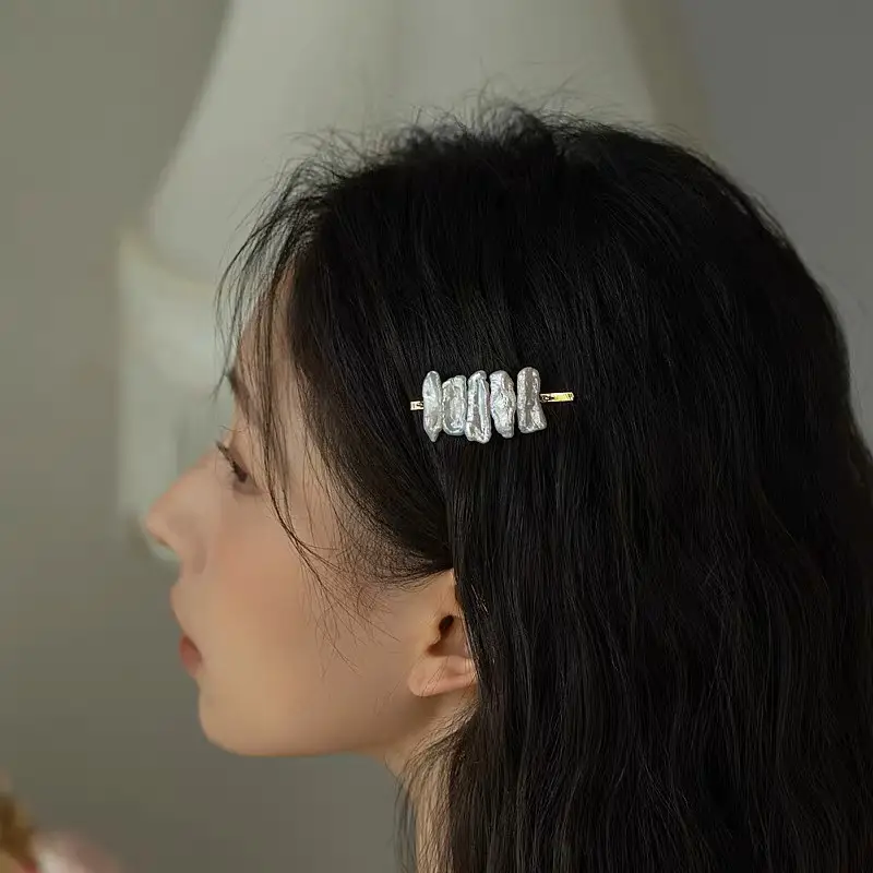 Pearl Pearl Hairpin for Women Retro Artistic Side Clip