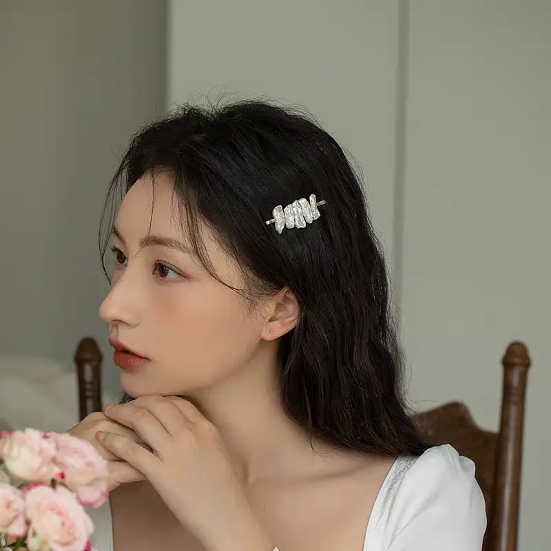 Pearl Pearl Hairpin for Women Retro Artistic Side Clip
