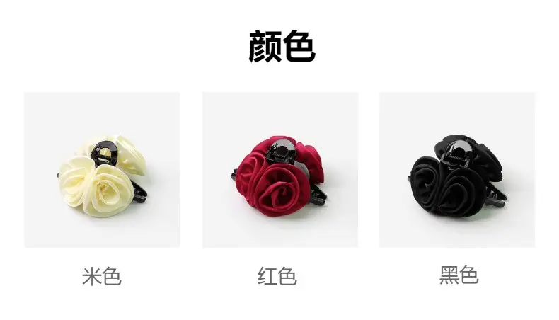 Red Rose Hair Clip for Women's High-Grade Back Head Updo — feature 3