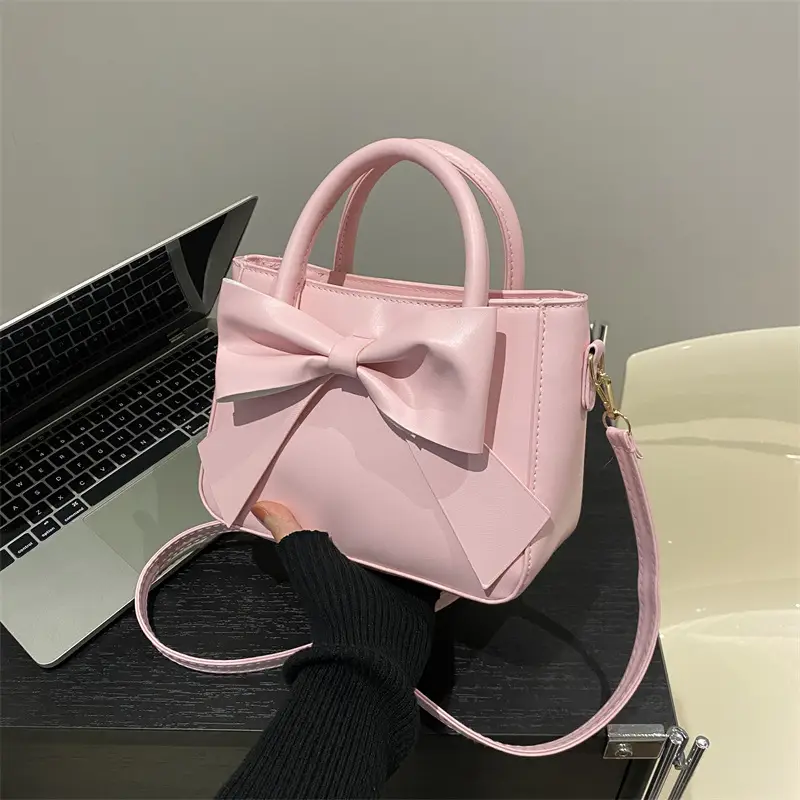 2024 Spring Summer Bow Handbag Women Pure Color - Image 9