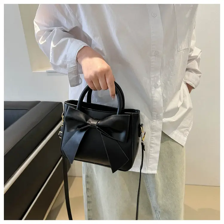 2024 Spring Summer Bow Handbag Women Pure Color — feature 12