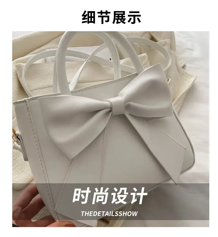 2024 Spring Summer Bow Handbag Women Pure Color — feature 2