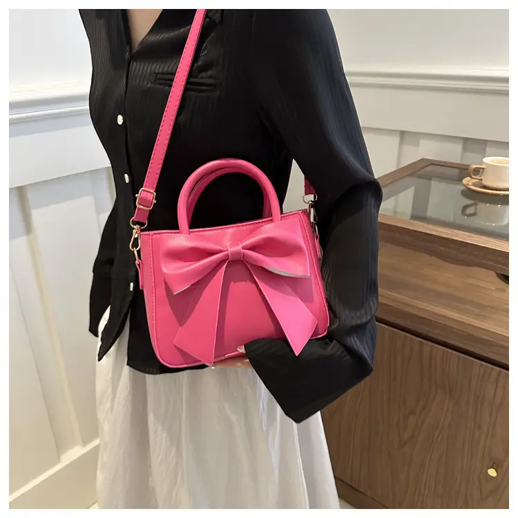 2024 Spring Summer Bow Handbag Women Pure Color — feature 8