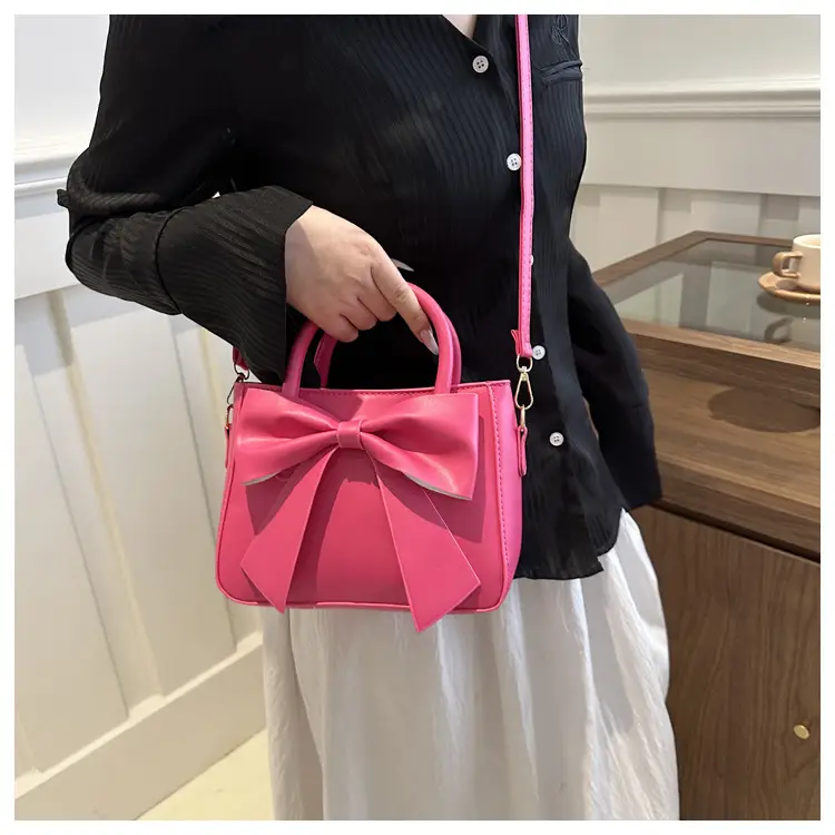 2024 Spring Summer Bow Handbag Women Pure Color — feature 9