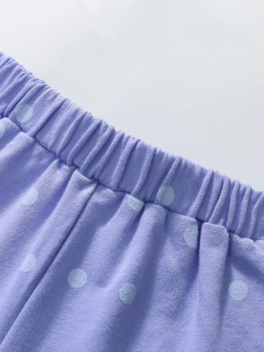 Girls Cotton Shorts with Giraffe Print Light Blue