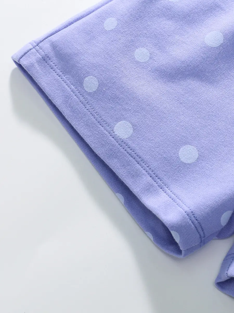 Girls Cotton Shorts with Giraffe Print Light Blue