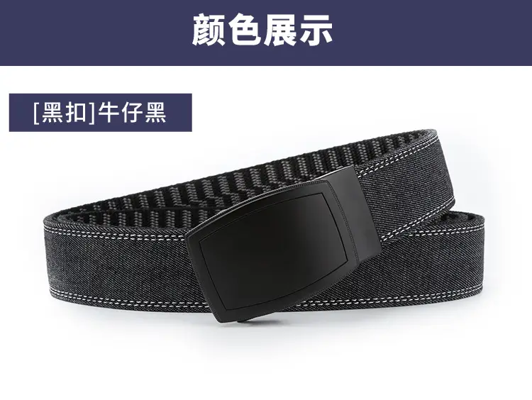 Men's Silver Buckle Leather Belt Navy Blue — feature 18