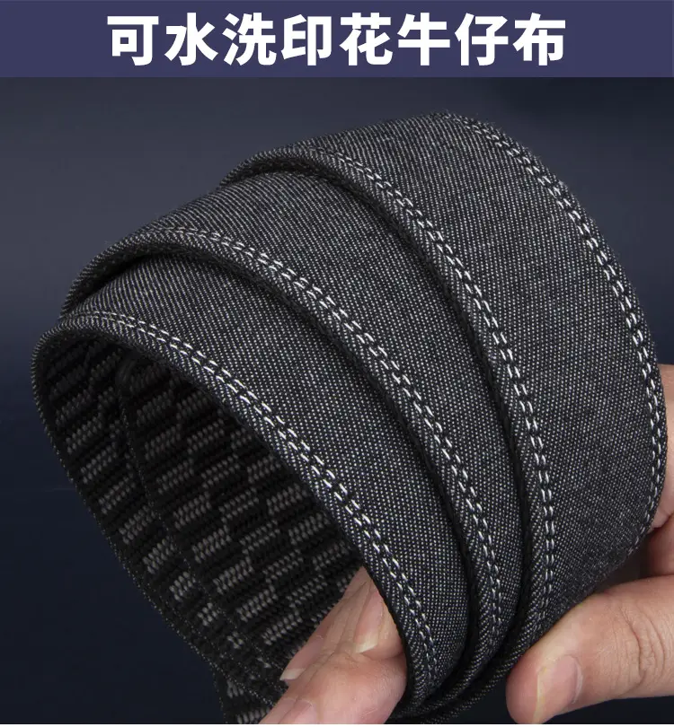 Men's Silver Buckle Leather Belt Navy Blue — feature 5
