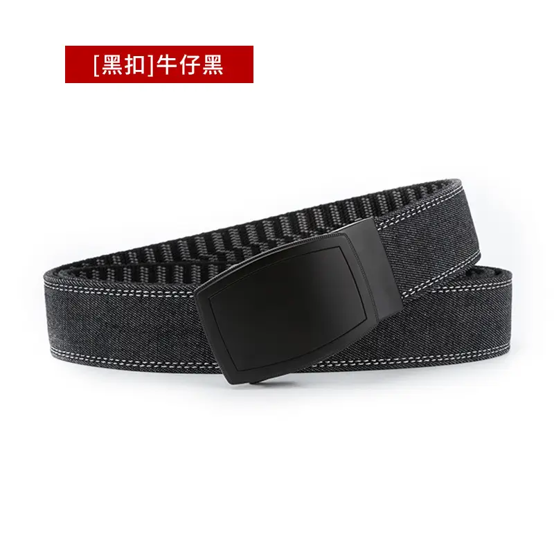 Men's Silver Buckle Leather Belt Navy Blue - Image 4