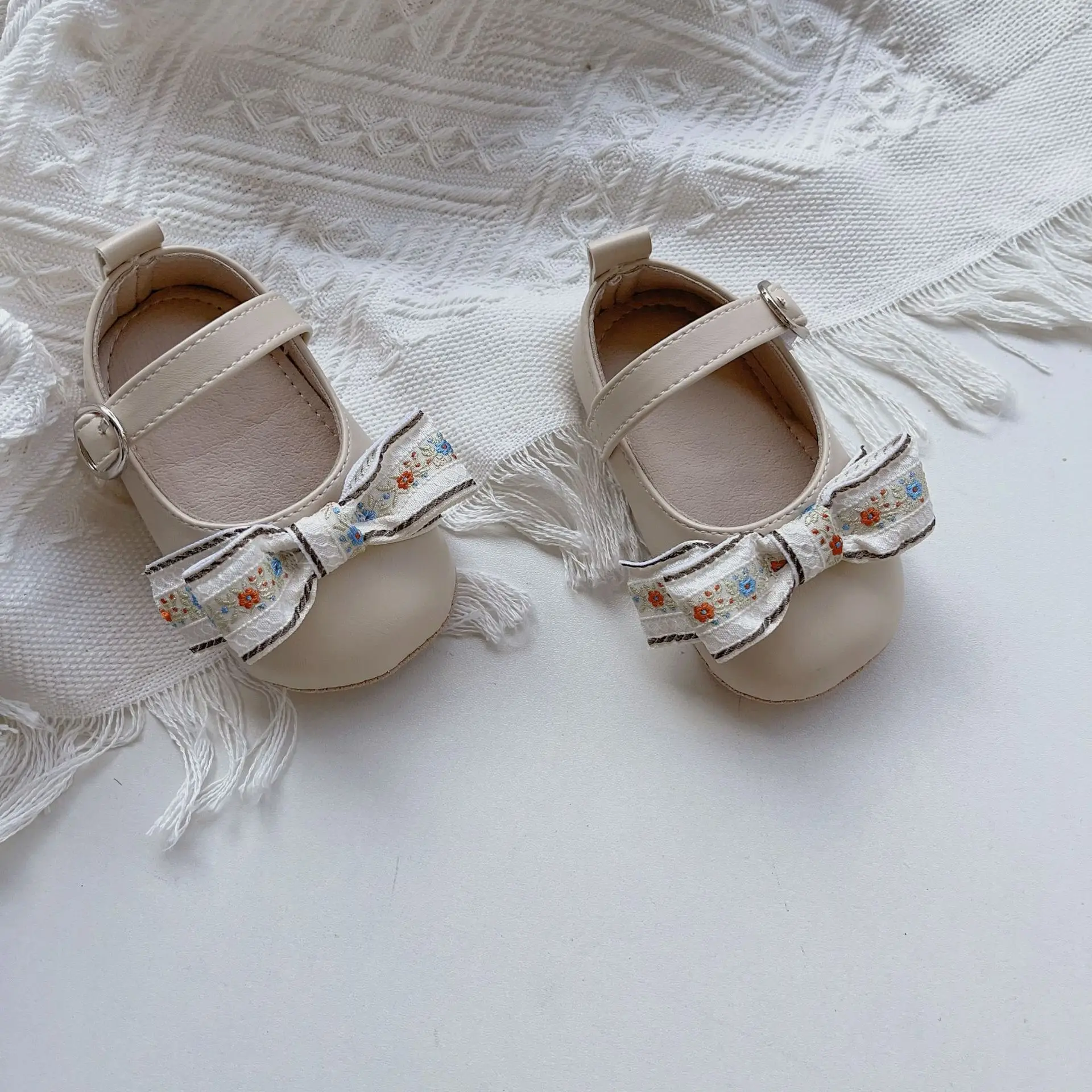 Pink Bow Toddler Shoes Korean Style Non-Slip Anti-heel Drop