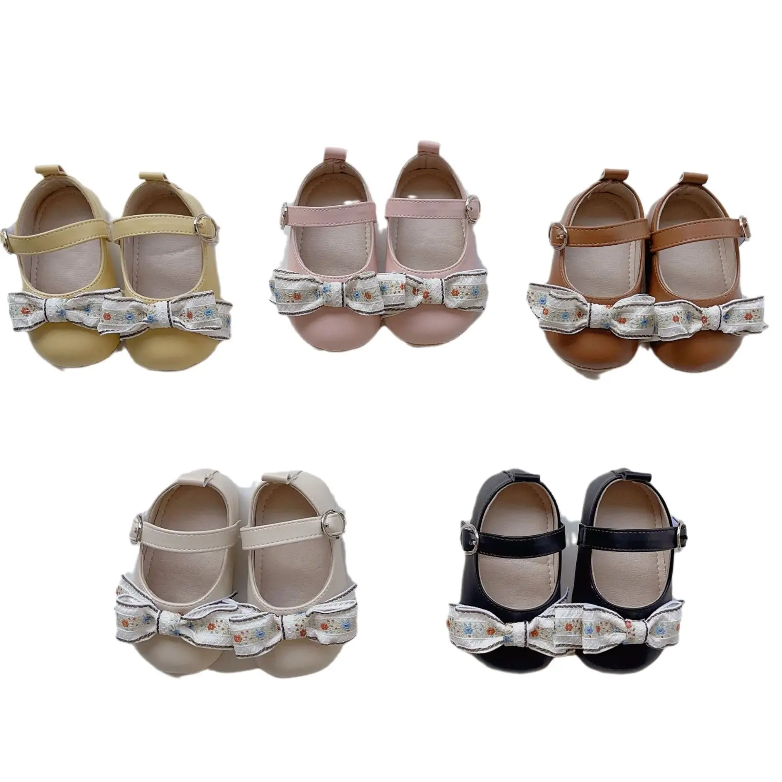 Pink Bow Toddler Shoes Korean Style Non-Slip Anti-heel Drop