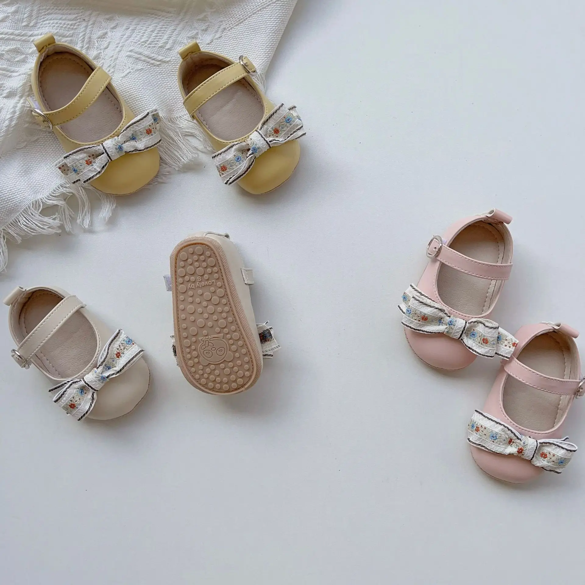 Pink Bow Toddler Shoes Korean Style Non-Slip Anti-heel Drop — feature 10