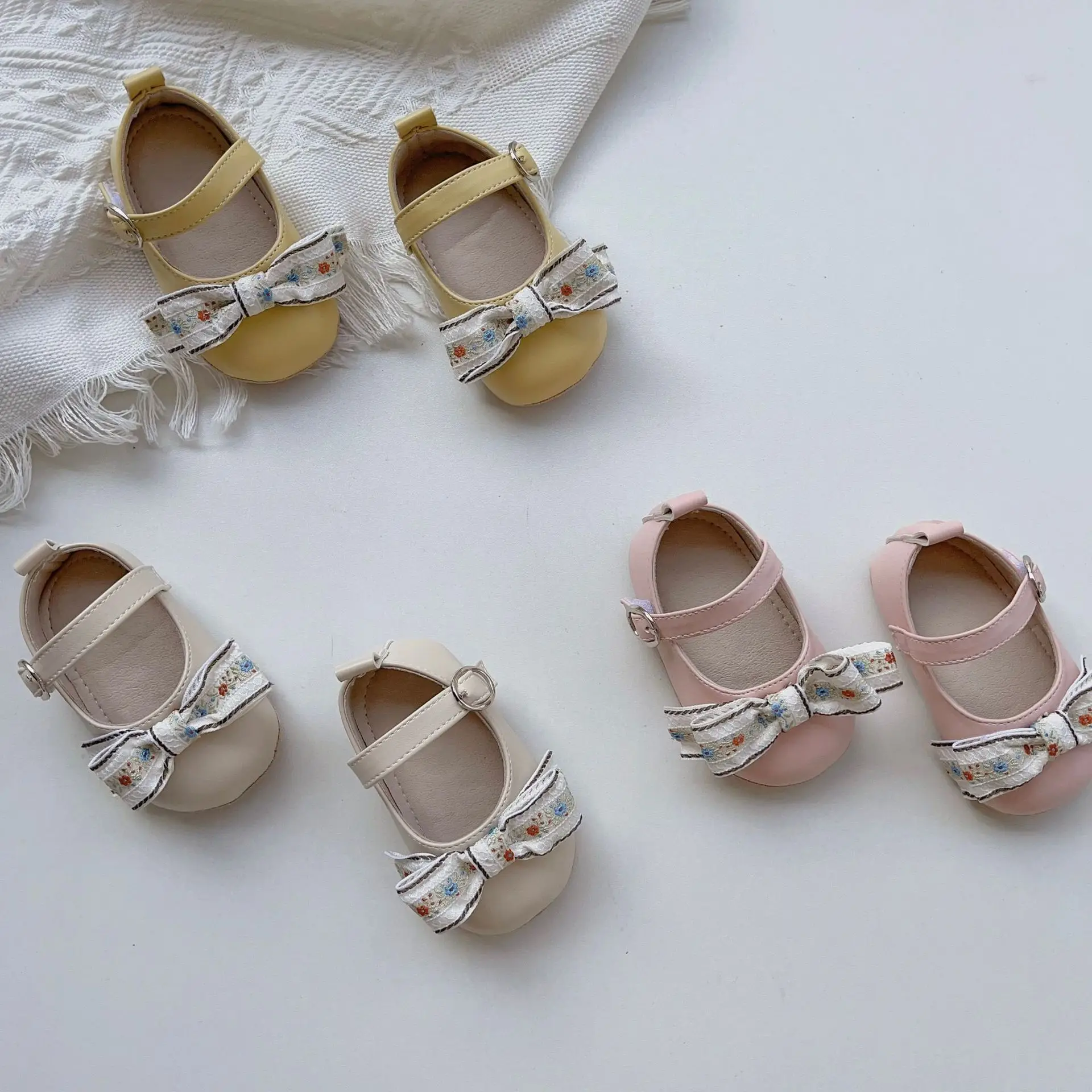 Pink Bow Toddler Shoes Korean Style Non-Slip Anti-heel Drop — feature 16