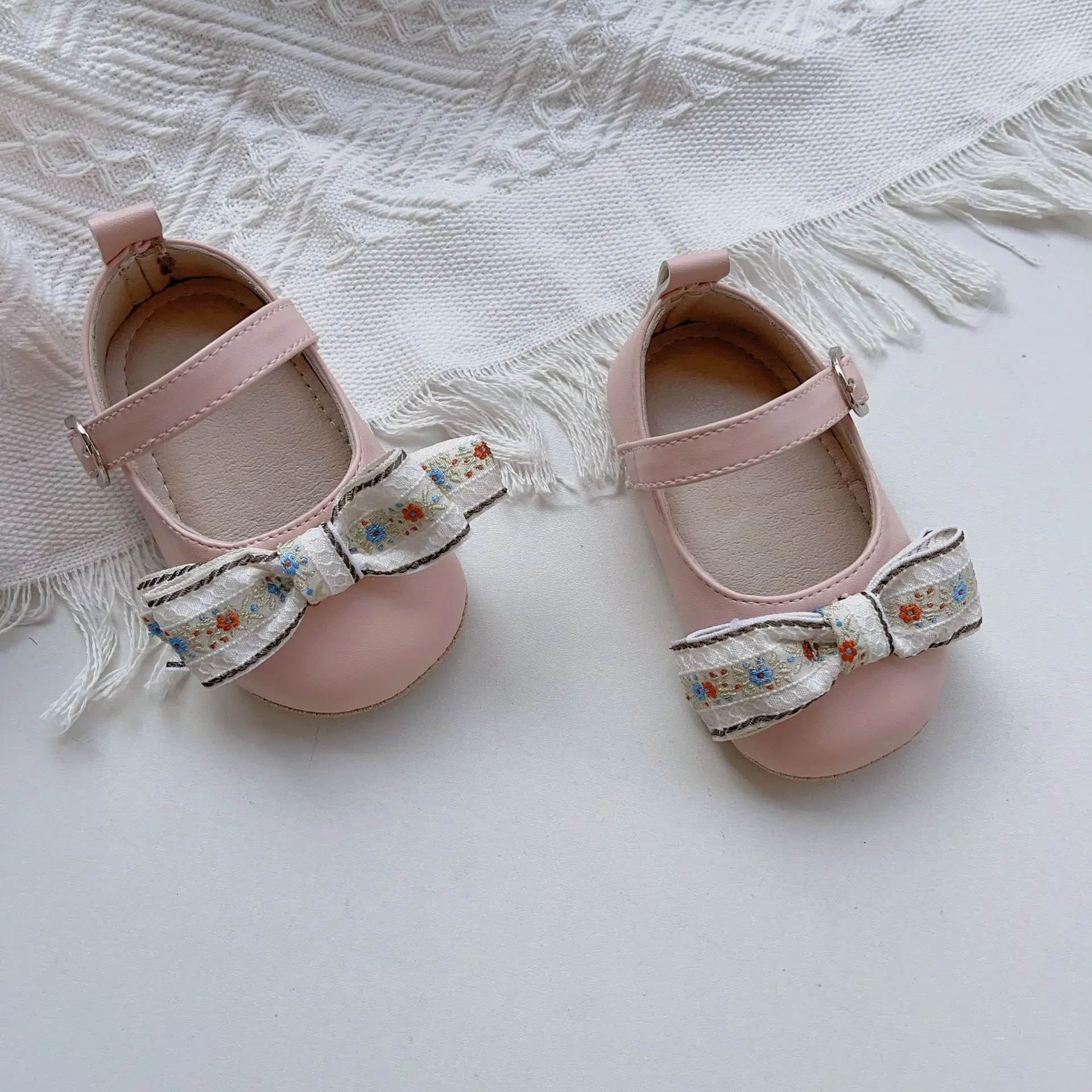 Pink Bow Toddler Shoes Korean Style Non-Slip Anti-heel Drop — feature 6