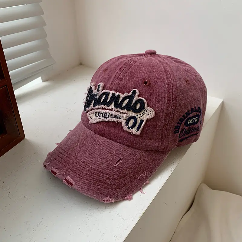 Women American Style Vintage Denim Baseball Cap Wide Brim - Image 5