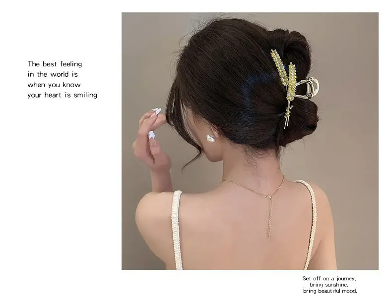 Elegant Gold Shark Clip for Women's Hairpin — feature 2