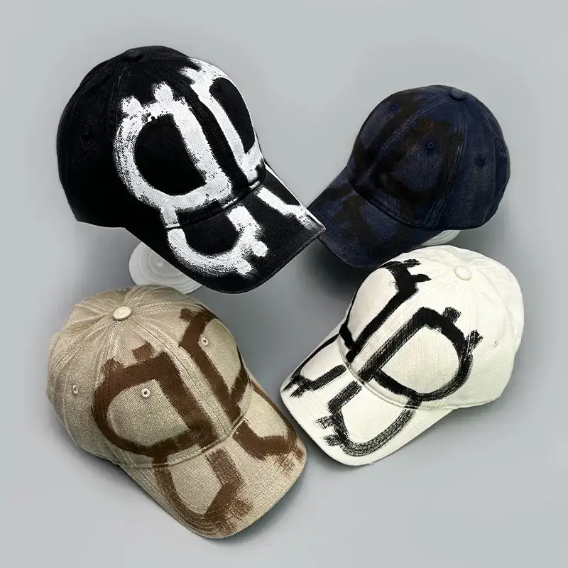 Men Sun-Proof Distressed BB Letter Baseball Cap - Image 7