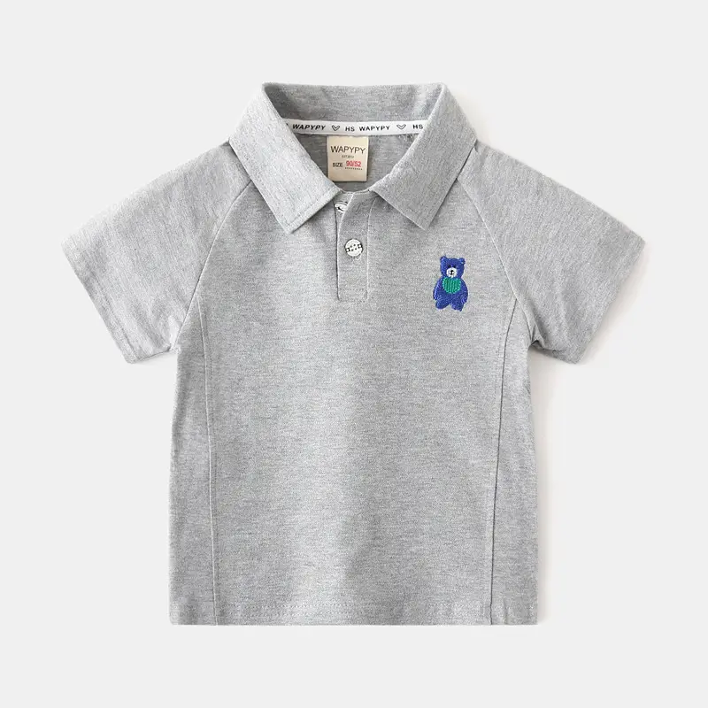 White Boys Polo Shirt with Blue Owl Embroidery 2024 - Image 2