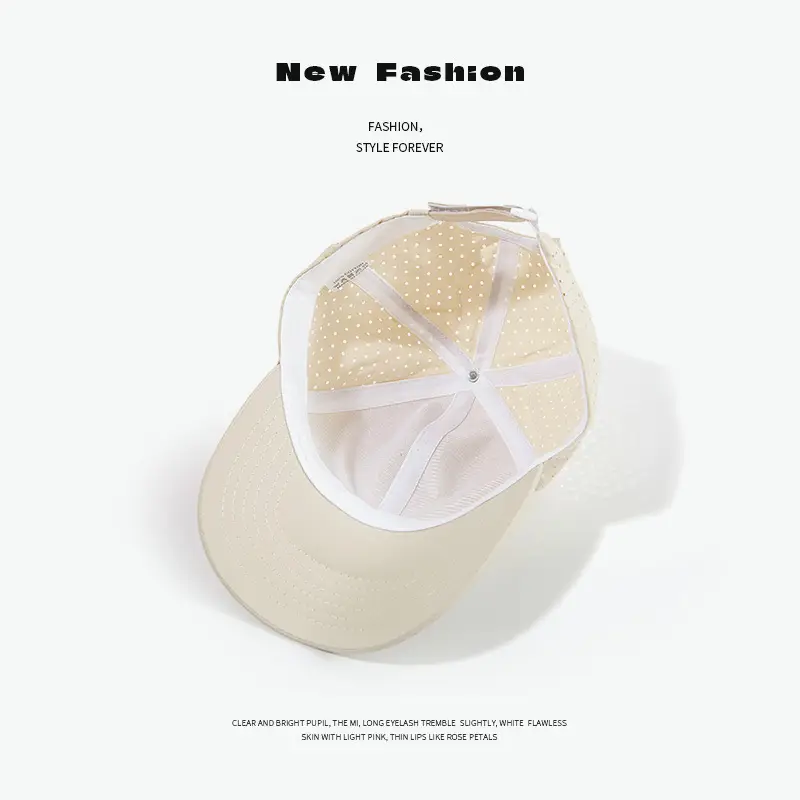 Beige Mesh Peak Cap for Summer Outdoor Use